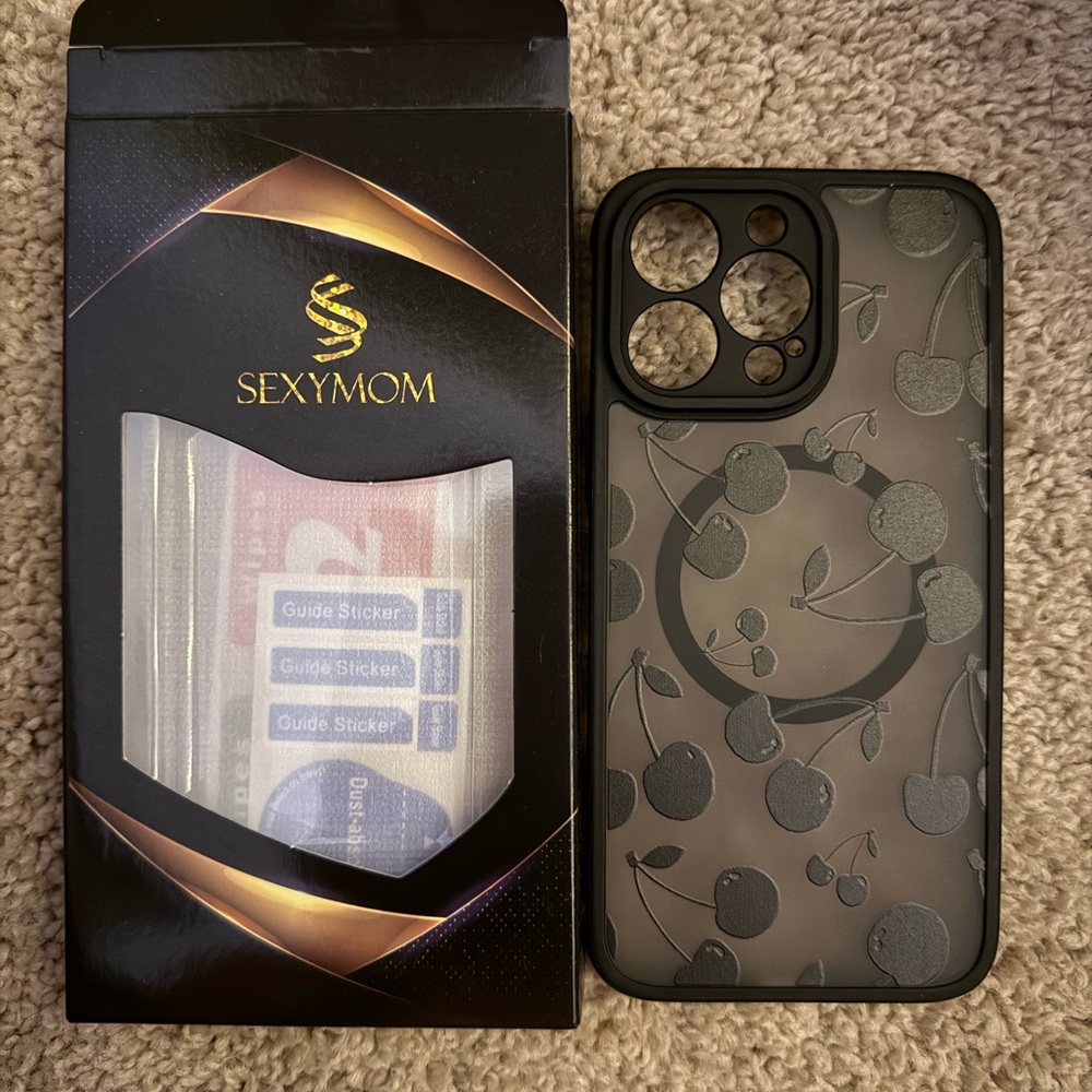 iPhone 14 Pro Max Black Cherry Phone Case